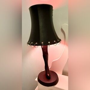 Chic Black and Red Leg Lamp 🖤